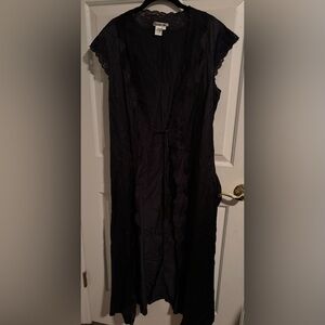 Vintage WinterSilks Black Silk Robe